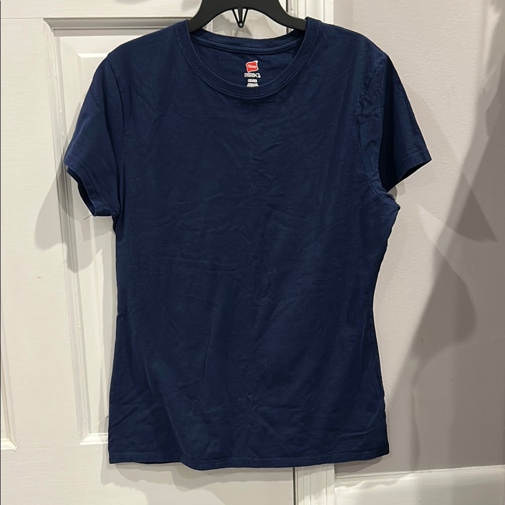 Hanes Blue Fitted Short Sleeve Tee y.